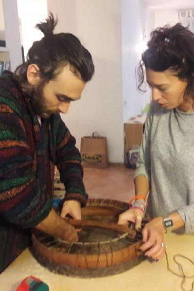 Laboratorio Costruzione Tamburo Sciamanico 12 04 2018 13